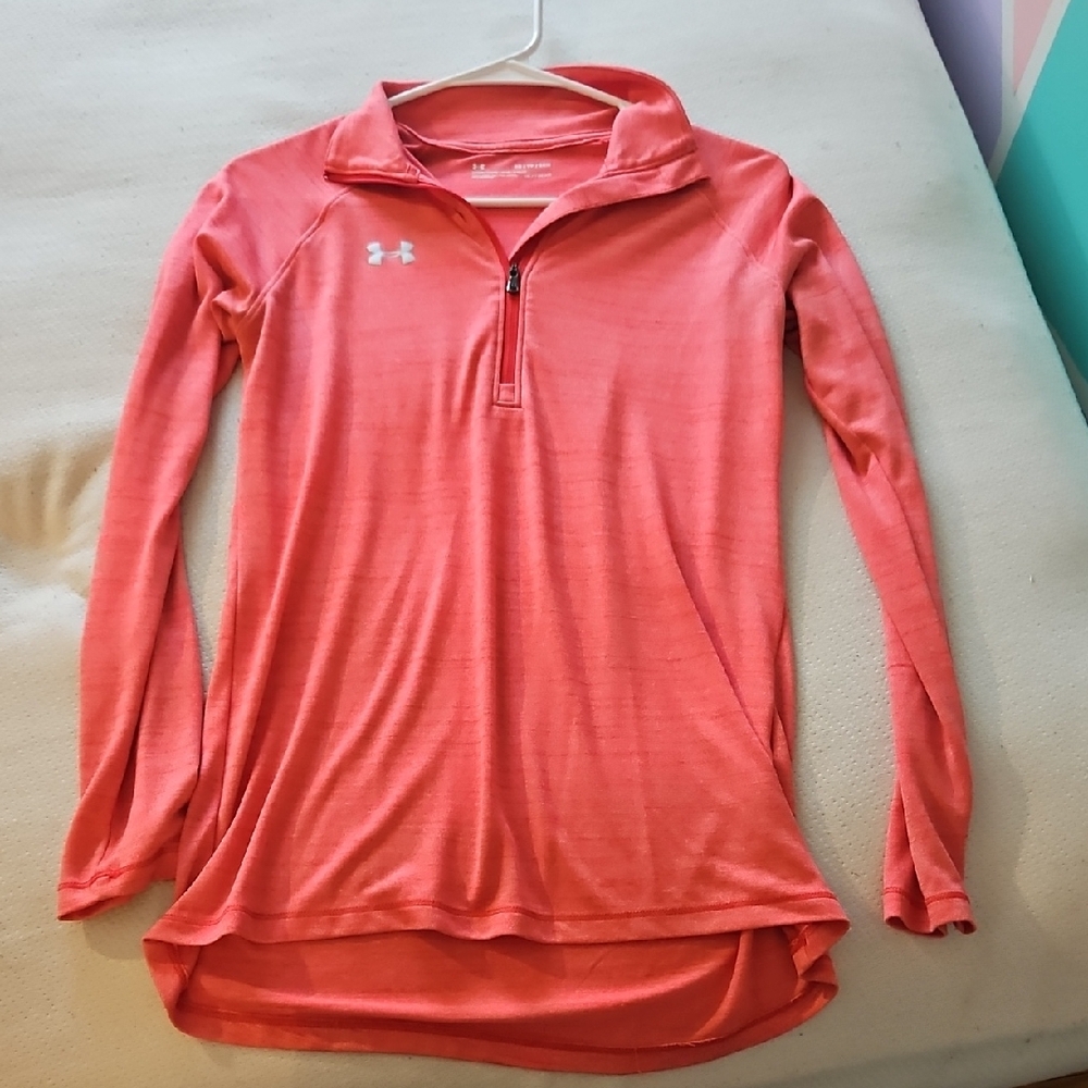 Under Armour Heat Gear Pink Quarter-Zip Top
